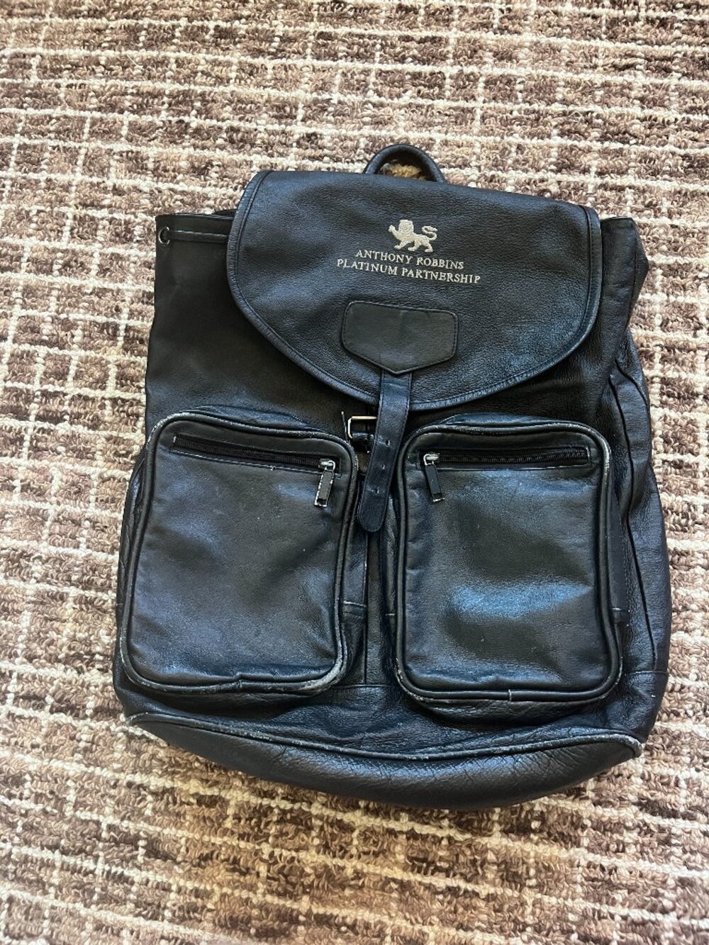 Rare Anthony Robbins Platinum Partnership Leather Backpack Collector's Item